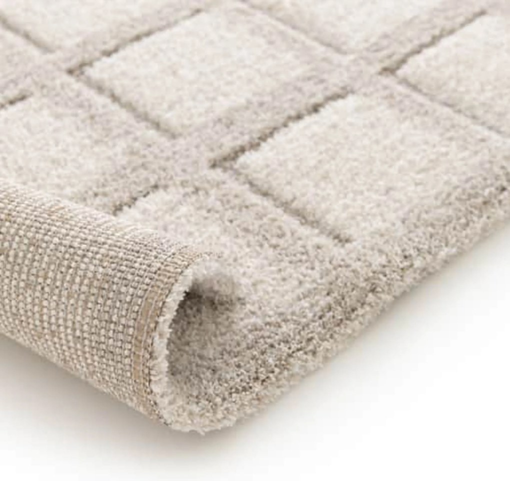 DY Béžový koberec s geometrickým vzorom Serenity 03 Rozmer: 80x150 cm