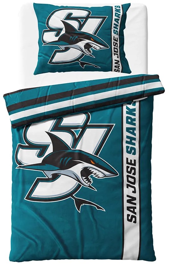 NHL Mikroplyšové obliečky San Jose Sharks Belt 140x200/70x90 cm