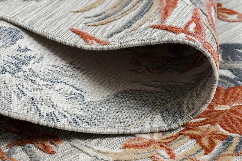 Dywany Łuszczów, Kusový koberec Botanic 65262 flowers grey – na von aj na doma, 157x220, viacfarebná, chodba / predsieň