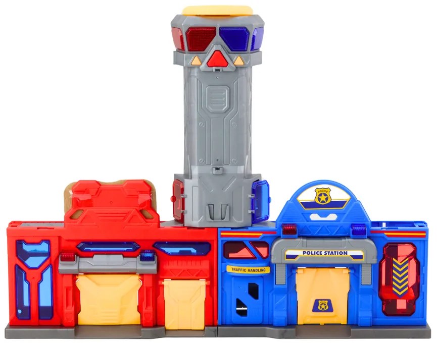 LEAN TOYS Veliteľská základňa, polícia, hasiči - 6 kusov áut