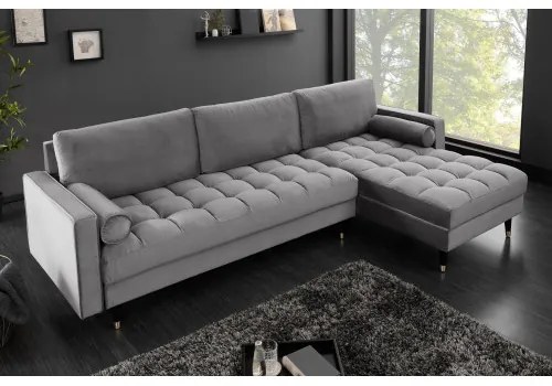 Rohová sedacia súprava 40273 Cozy - Zamat Šedá  - Komfort-nábytok