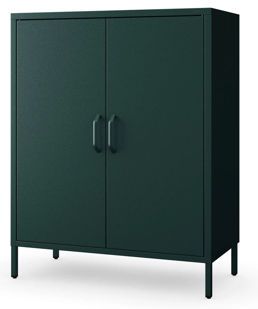 Skrinka do obývačky s policami VITO, 800 x 1015 x 400 mm, Modern: fľaškovo zelená farba