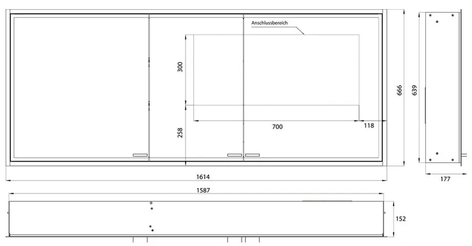 Emco Prestige 2 - Vstavaná zrkadlová skriňa 1614 mm bez svetelného systému, zrkadlová 989707110