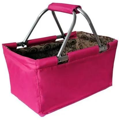 TORO Skladací nákupný košík TORO 29l ružový