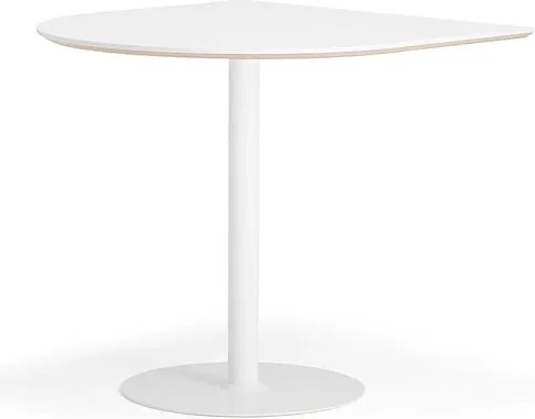 Barový stôl METRIC, polovičný ovál, 1000x1000x900 mm, biela