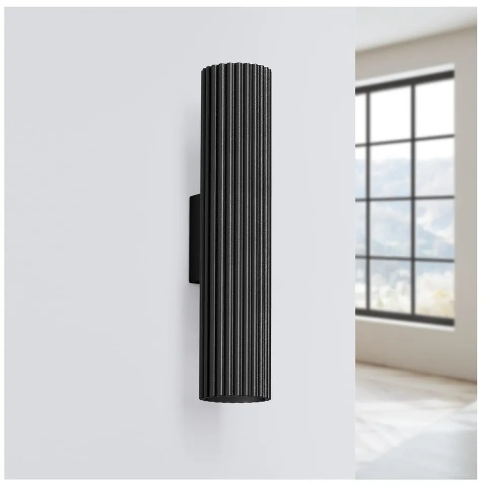 Čierne nástenné svietidlo Gleam – Sollux