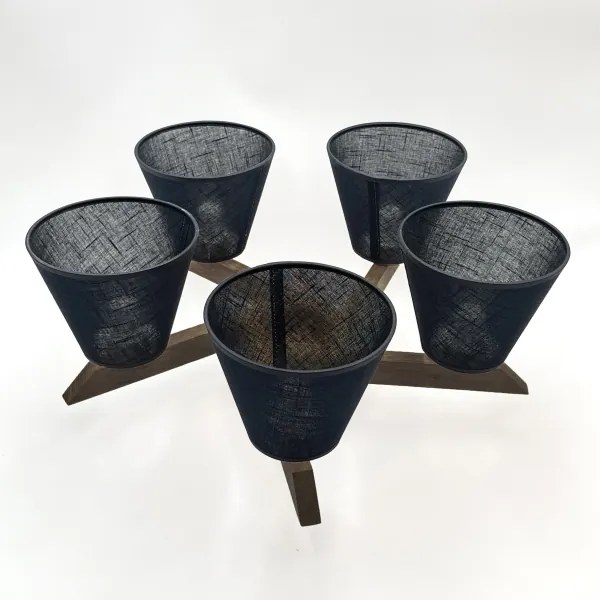 Brilagi - LED Prisadený luster ANTHONY 5xE14/40W/230V dub orech/čierna