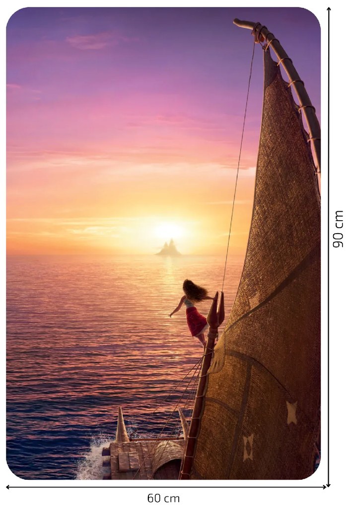 Textilná nálepka na stenu "Vaiana 4"
