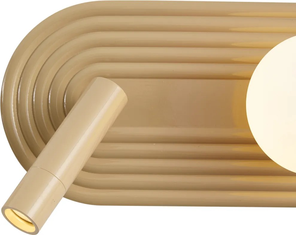 Sada 2 retro nástenných lámp taupe vrátane LED 3-stupňovo stmievateľné a USB-C - Lila