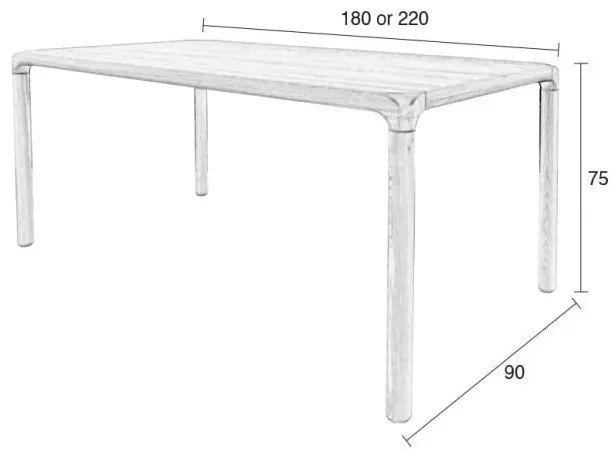 Jedálenský stôl v dekore jaseňa 90x180 cm Storm – Zuiver