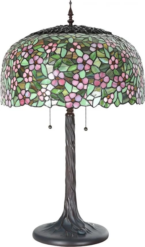 Farebná stolná lampa Tiffany Flower Garden - Ø 46*72cm E27/max 2x60W