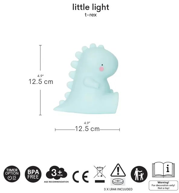 A Little Lovely Company - malé nočné svetlo - T-rex