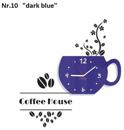 Coffee House dekoračné hodiny do kuchyne fialová