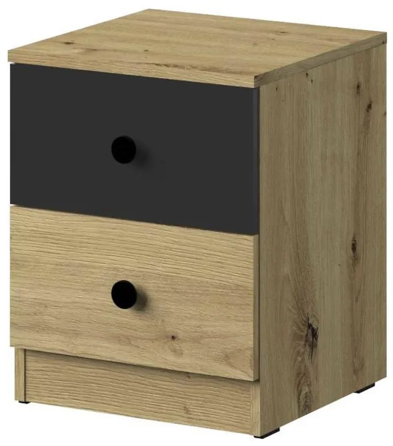 Nočný stolík Nero 09  Čierna Mat