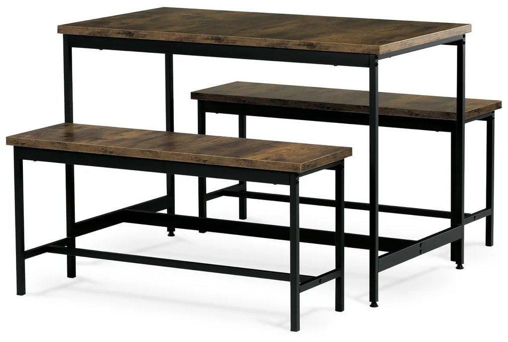 Jedálenský set s 2 lavicami OLD WOOD, 110 x 60 x75 cm