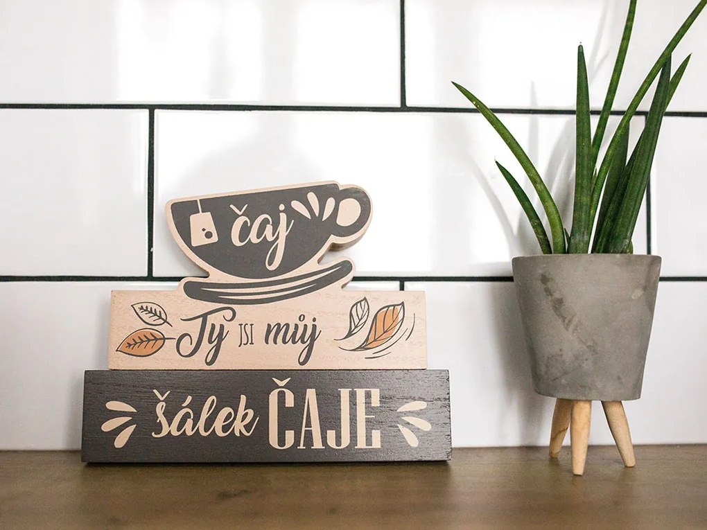 Nekupto Dekorace cedulka velká Ty jsi můj šálek čaje Kafetearie