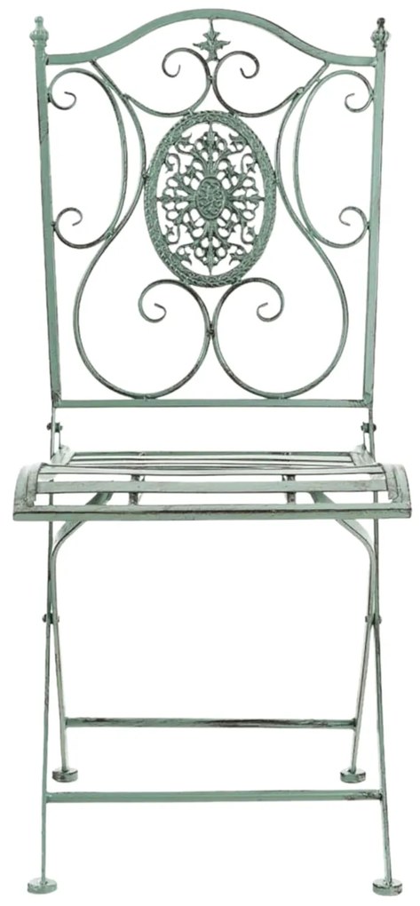 Kovová skladacia stolička Sibell (SET 2 ks) - Zelená antik