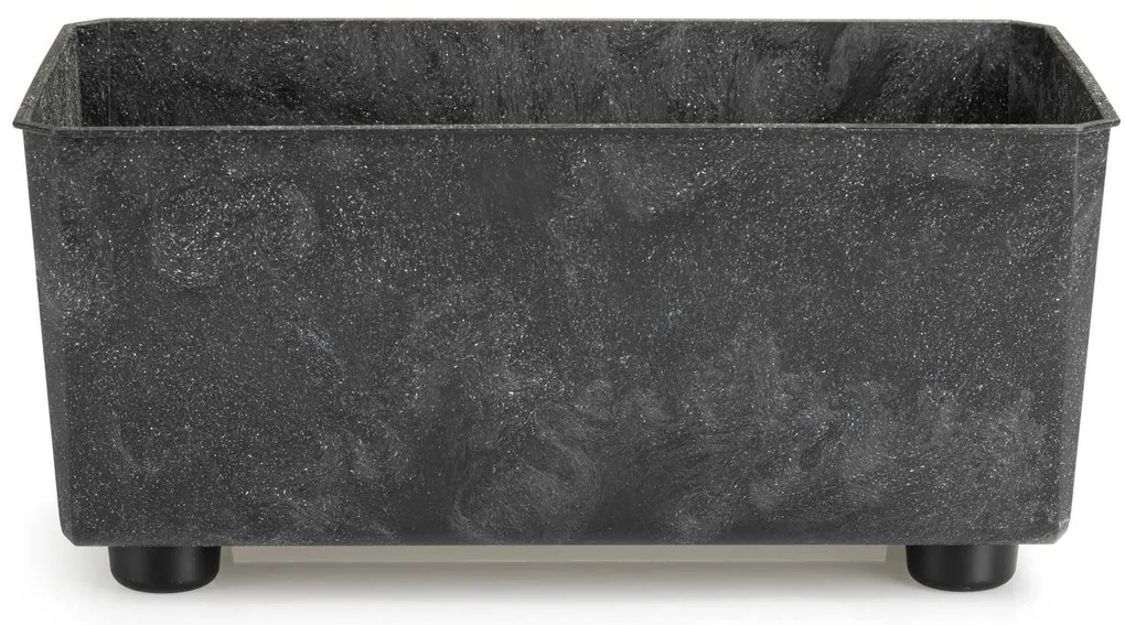 PLASTOVÝ KVETINÁČ SALVIA 28,5X17 CM IMITÁCIA BETÓNU ČIERNA