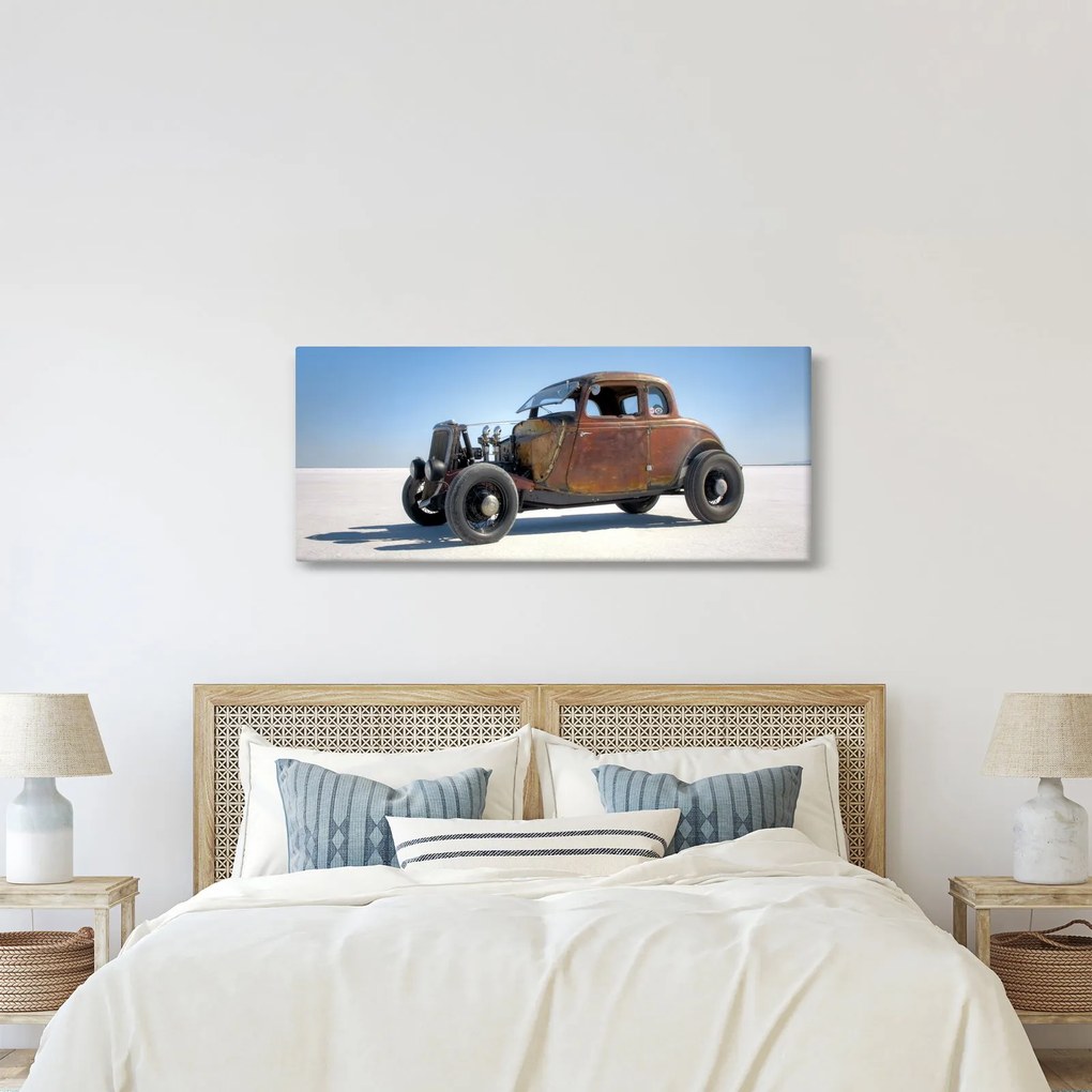 Obraz auta v púšti (120x50 cm)
