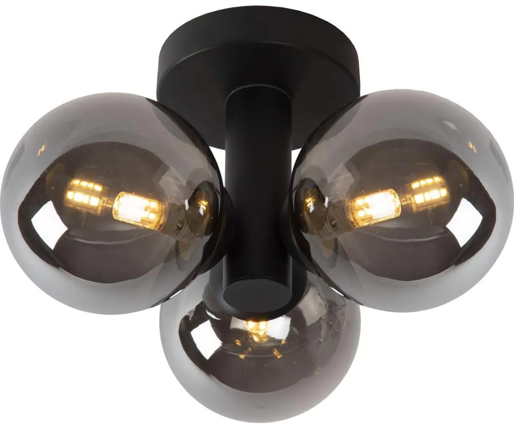 Lucide 74116/03/30 - Kúpeľňové stropné svietidlo TRUDY 3xG9/40W/230V IP44 čierna