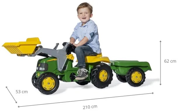 Šlapací traktor s lyžicou a prívesom Rolly Toys 811496 John Deere