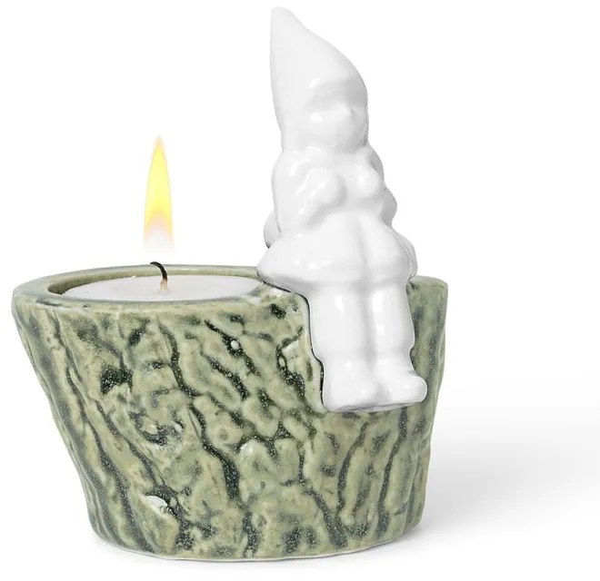 Vianočný svietnik z porcelánu a kameniny Kähler Design Christmas Tales, dĺžka 8,5 cm