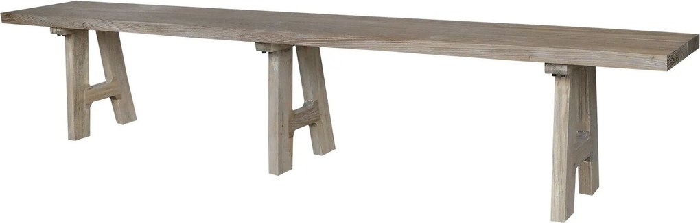 Prírodná lavica z recyklovaného dreva Marseille - 240*32*45 cm