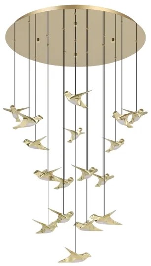 Eglo 390398 - LED Stmievateľný luster na lanku PARATEBUENO 17xLED/3W/230V zlatá