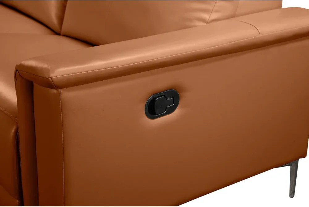 Hnedá rohová pohovka z imitácie kože (ľavý roh) Lund – Støraa