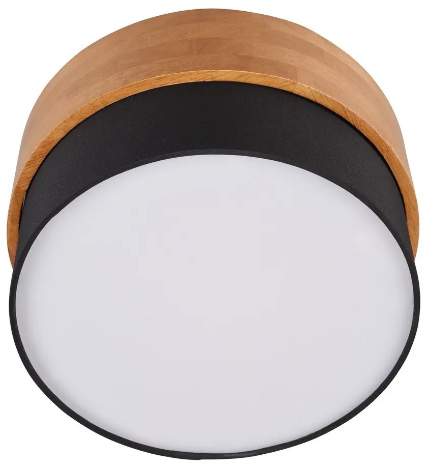 Stropné svietidlo v čierno-prírodnej farbe s textilným tienidlom Seasons – Trio