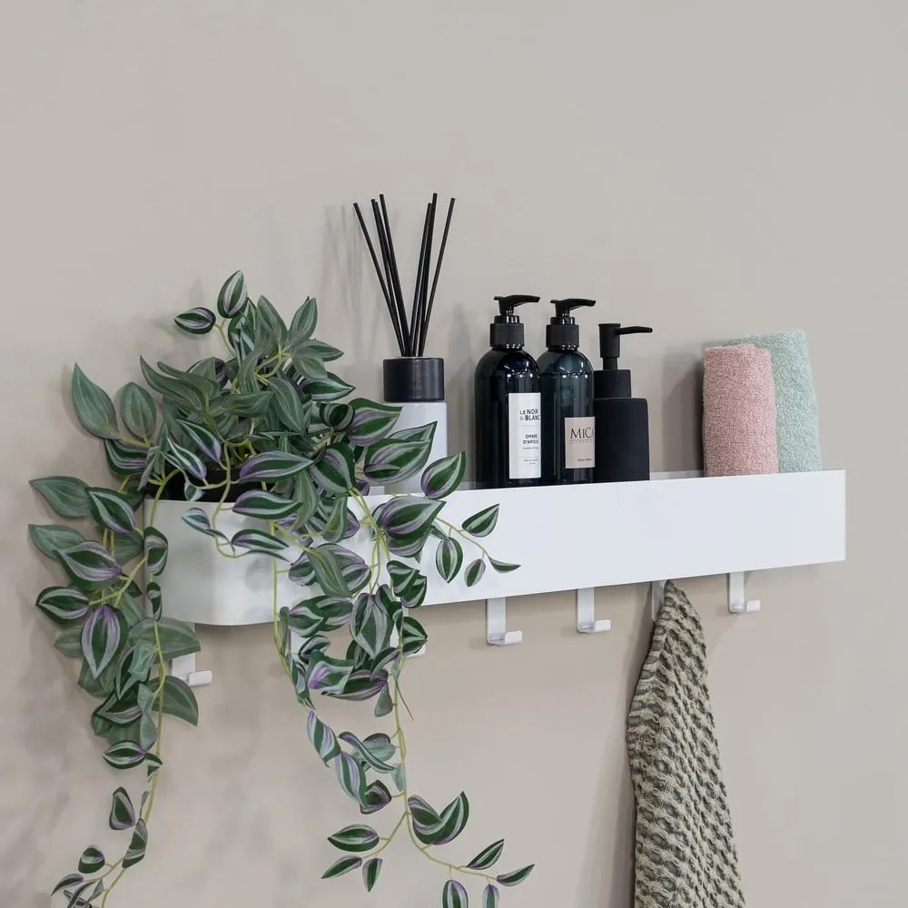 Biela nástenná oceľová kúpeľňová polička Multi – Spinder Design