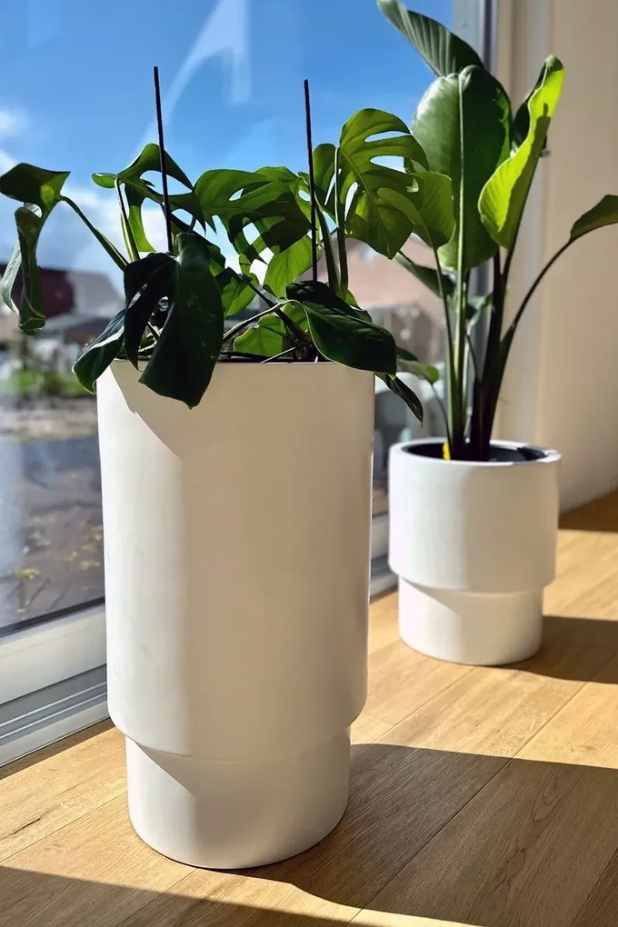 Kvetináč ESCADA, sklolaminát, výška 60 cm, biely