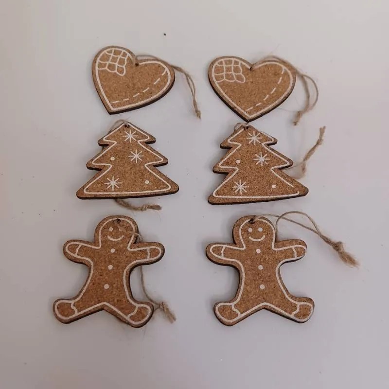 DECOLED Sada ozdôb, 30 x 13 x 1 cm, drevené