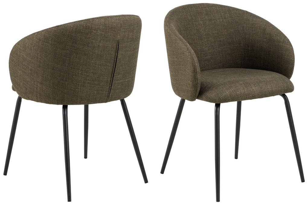 CLARA Olivovo Zelená (látka Basel 77)/čierne nohy – MODERNÁ ČALÚNENÁ KRESLOVÁ STOLIČKA DO OBÝVAČKY/JEDÁLNE/KANCELÁRIE LOFT