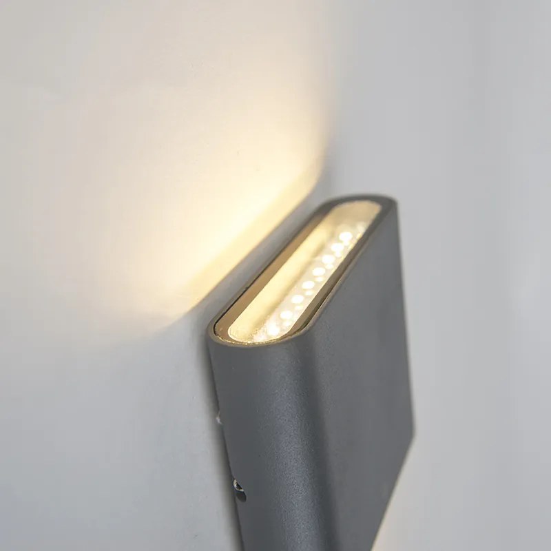 Moderná nástenná lampa tmavosivá 11,5 cm vrátane LED IP65 - Batt
