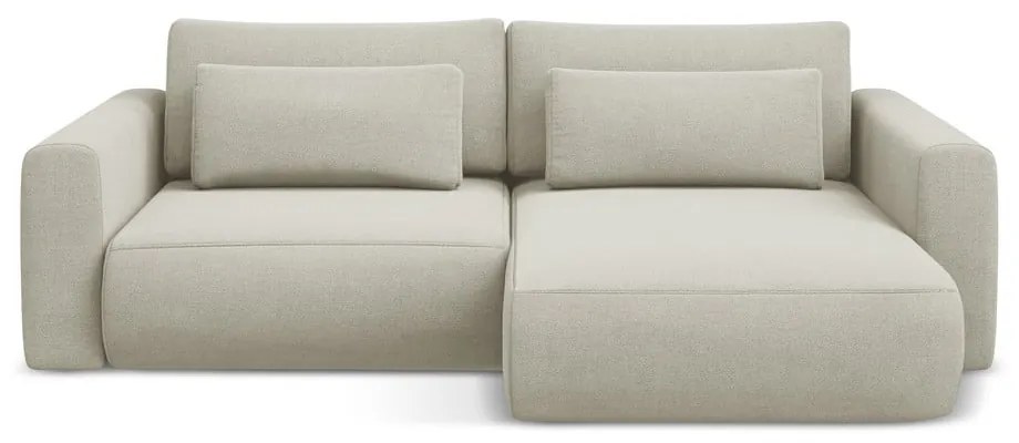 Béžová rozkladacia/s úložným priestorom rohová pohovka (pravý roh/s leňoškou) Kapua – Makamii