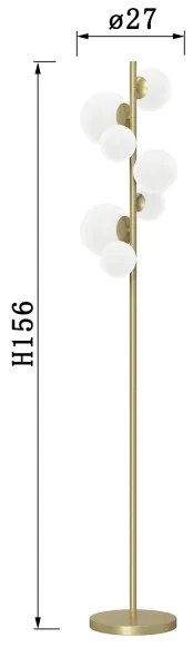 ONLI - Stojacia lampa PALOMA 7xG9/10W/230V zlatá