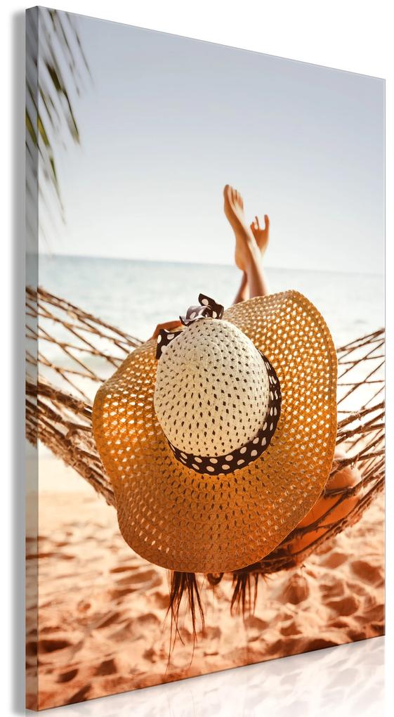 Artgeist Obraz - Hammock on the Beach (1 Part) Vertical Veľkosť: 80x120, Verzia: Premium Print