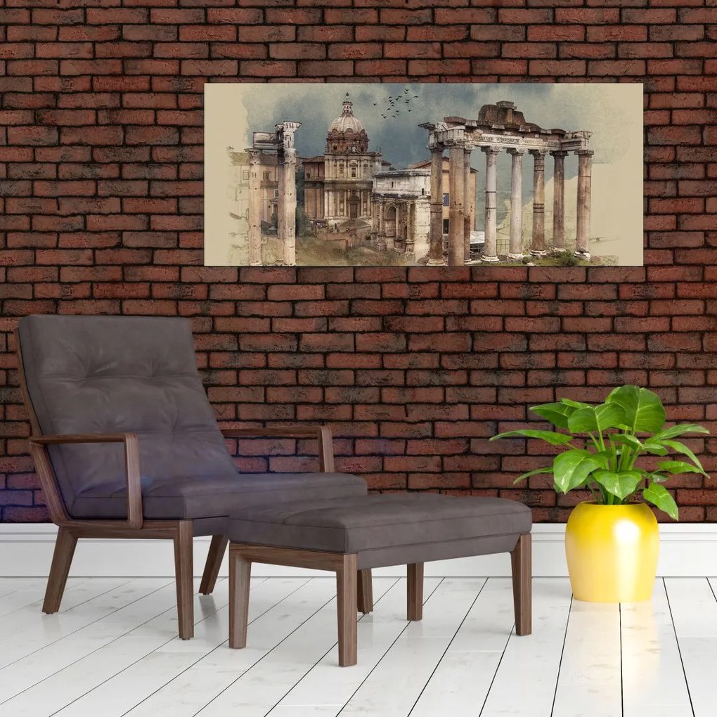 Obraz - Forum Romanum, Rím, Taliansko (120x50 cm)