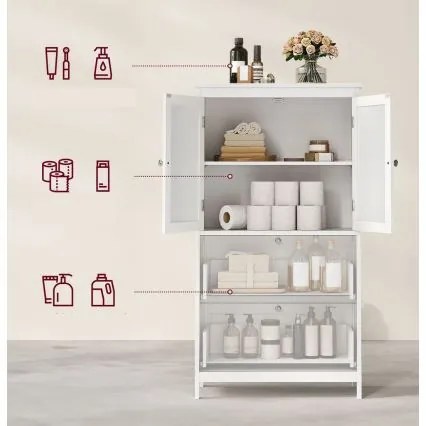 Kúpeľňová skrinka Vasagle Swede 110 cm biela