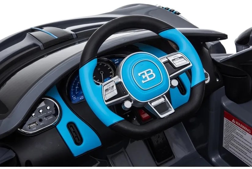 LEAN TOYS Elektrické autíčko Bugatti Divo Lakované - čierne - MOTOR 2x45W - BATÉRIA 12V7Ah 2023