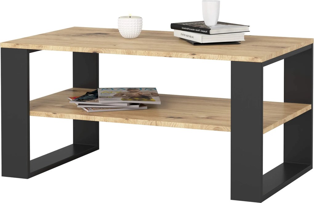 Konferenčný stolík DOMI II dub artisan/čierny