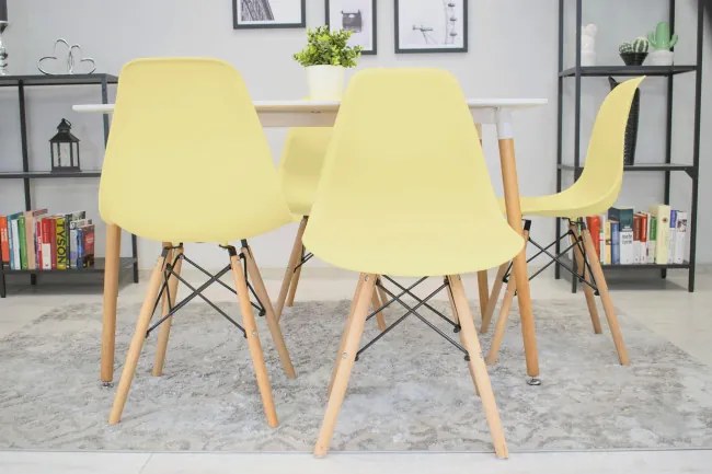 Set jedálenských stoličiek OSAKA krémové (hnedé nohy) 4ks