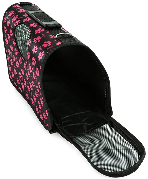 Transportná taška pre psa/mačku FURGO XL, čierno-ružová