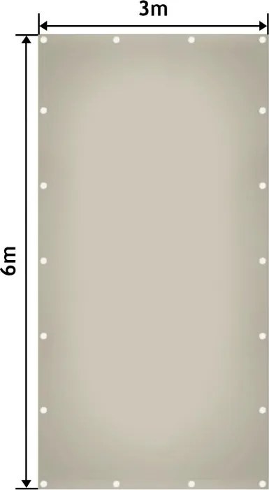 JAGO Plachta 650 g/m², hliníková oka, sivá, 3 x 6 m