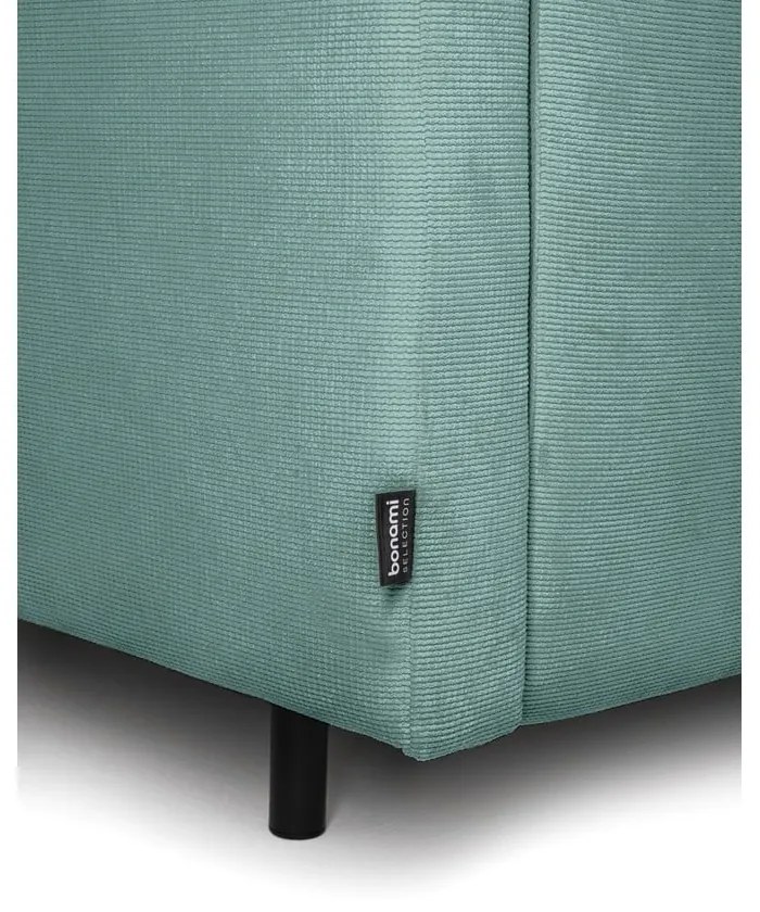 Tyrkysovomodrá menčestrová rozkladacia/s úložným priestorom pohovka 215 cm Bjork – Bonami Selection