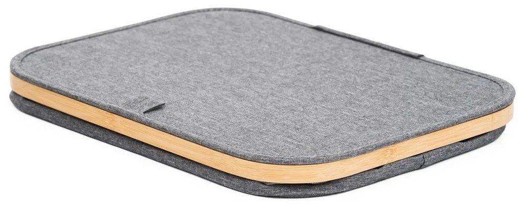 Úložný box G21 40 x 30 x 15 cm, bambusový s vekom, sivý