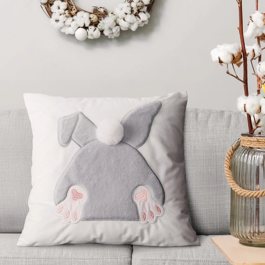 VEĽKONOČNÁ DEKORAČNÁ OBLIEČKA NA VANKÚŠ RUMP 45X45 CM VZOROVANÁ