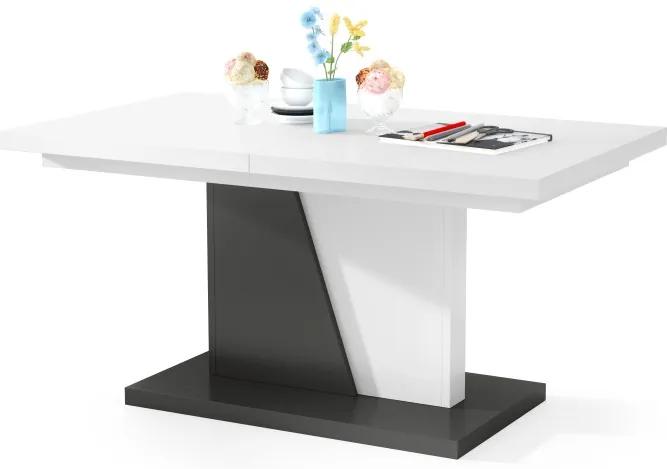 NOIR biely / antracit, rozkladací, konferenčný stôl, stolík