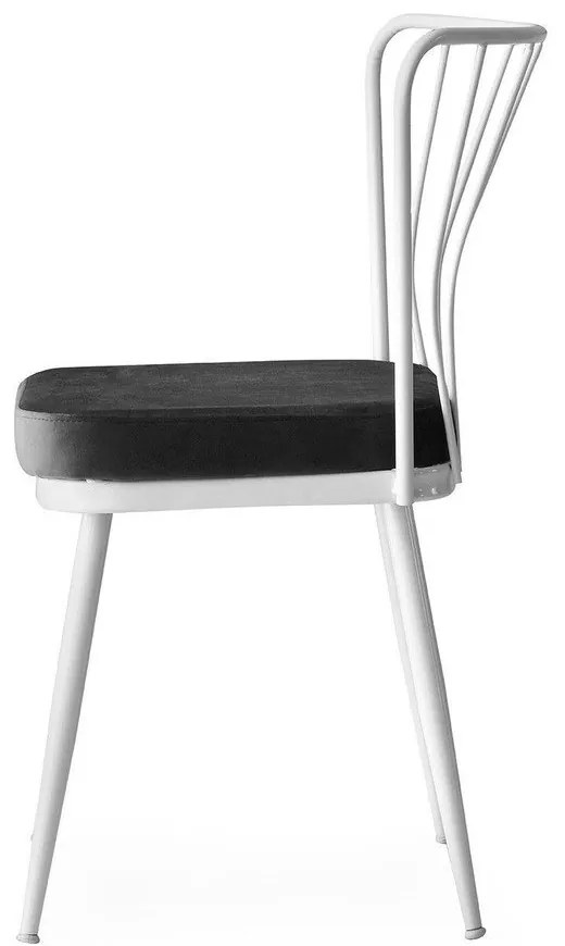 Bielo-čierne kovové jedálenské stoličky v súprave 2 ks Yildiz – Kalune Design